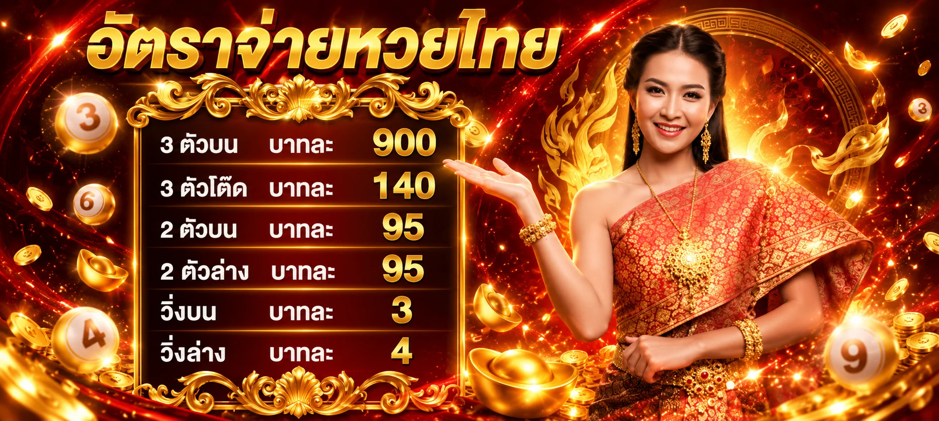 MEGAONE หวยออนไลน์จ่ายบาทละ 900 ครบทุกประเภท